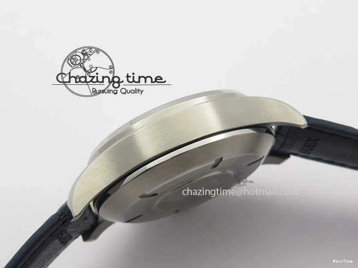 MIROTIME 1225 Pilot Chrono SS IW387809 ZF 1:1 Best Edition Silver Dial Blue Numbers On Blue Leather Strap A Lightweight 7263